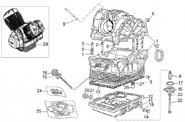 Motor Motor - Moto-Guzzi V 7 750ccm 4T 4V AC 2013- ZGULWG02