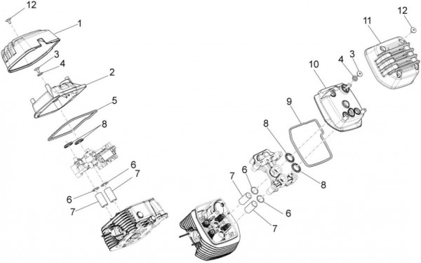 Motor Zylinderkopfabdeckungen - Moto-Guzzi Audace 1400ccm 4T 8V AC 2015- ZGULC000