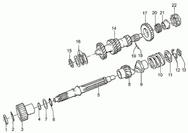 Motor Schaltgetriebe - Moto-Guzzi S 1000ccm 4T AC 1991- ZGUVV