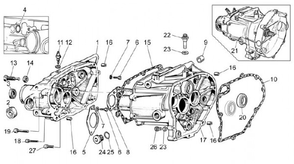 Motor Getriebegehäuse - Moto-Guzzi V 7 750ccm 4T 4V AC 2013- ZGULWG01