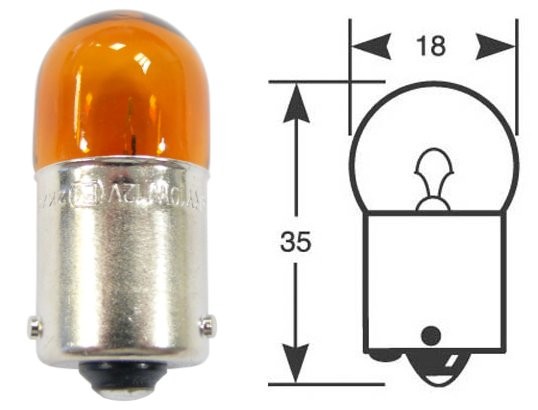 Ring Leuchtmittel, Glühlampe, 10-er Karton, 12 V, 10 W, BAU15s, orange