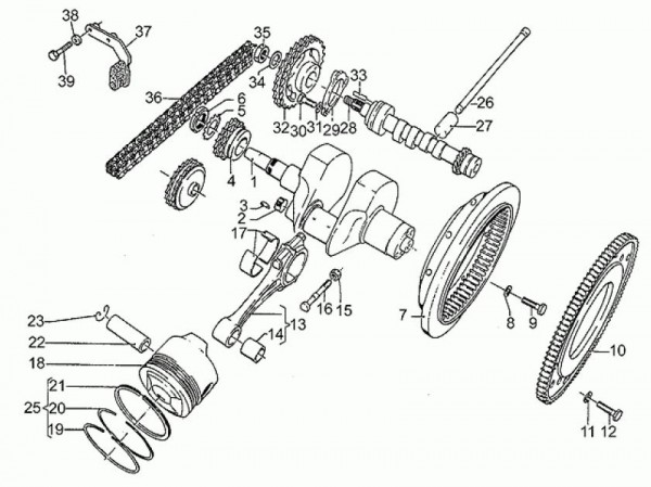 Motor Kurbelwelle - Moto-Guzzi S 1000ccm 4T AC 1991- ZGUVV