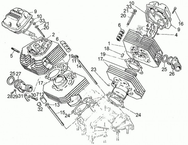 Motor Zylinder - Moto-Guzzi V 65 650ccm 4T AC 1985- ZGUPN