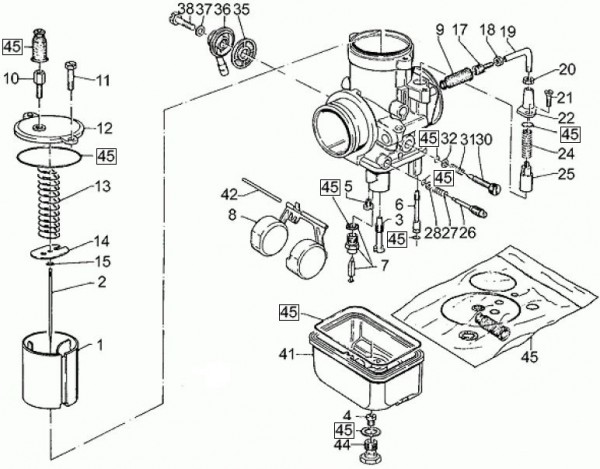 Motor Vergaserkomponenten - Moto-Guzzi V 65 650ccm 4T AC 1985- ZGUPN