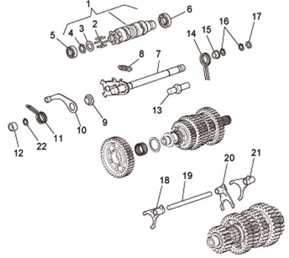 Motor Schaltgabel - Moto-Guzzi Bellagio 940ccm 4T 2V AC 2007- ZGULYA00