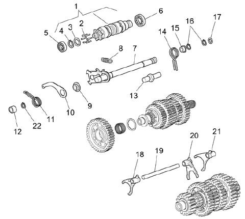 Motor Schaltgabel - Moto-Guzzi Breva 1100ccm 4T AC 2007- ZGULPA