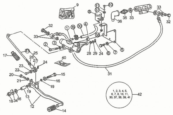 Bowdenzüge Fußbremspedal - Moto-Guzzi 850 T5 850ccm 4T AC 1988- ZGUVR