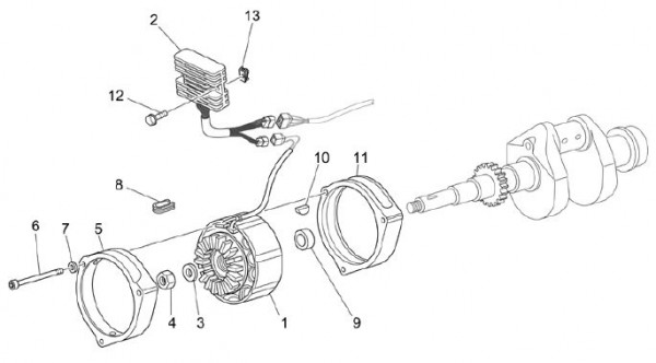 Motor Lichtmaschine - Moto-Guzzi Breva 750ccm 4T AC 2003- ZGULL
