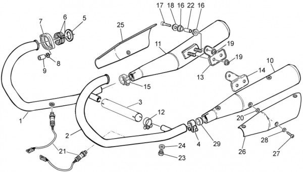 Motor Auspuff - Moto-Guzzi V 7 750ccm 4T 4V AC 2015- ZGULWV01