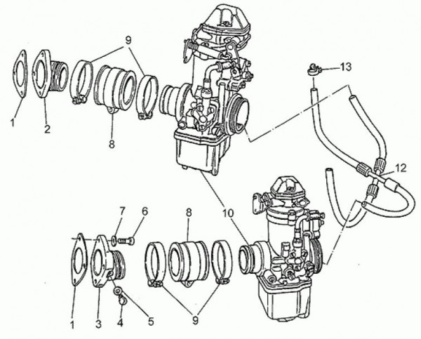 Motor Vergaser - Moto-Guzzi S 1000ccm 4T AC 1990- ZGUVV