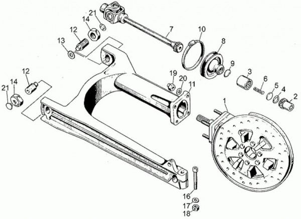 Motor Getriebe - Moto-Guzzi V 65 650ccm 4T AC 1985- ZGUPN