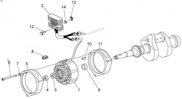 Motor Lichtmaschine - Moto-Guzzi V 7 750ccm 4T 4V AC 2014- ZGULWV00