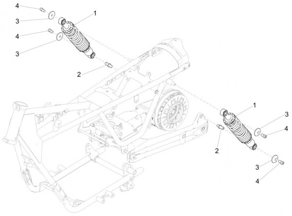 Radaufhängung Stoßdämpfer hinten - Moto-Guzzi V 9 850ccm 4T 4V AC 2016- ZGULHA00