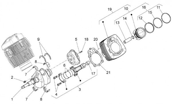 Motor Zylinder - Moto-Guzzi V 7 750ccm 4T 4V AC 2013- ZGULWG02
