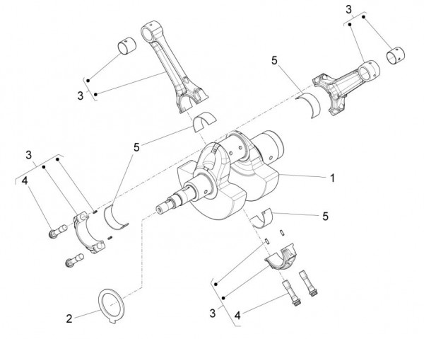 Motor Kurbelwelle - Moto-Guzzi Audace 1400ccm 4T 8V AC 2016- ZGULC000