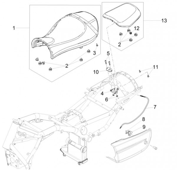 Fahrgestell Sitz - Moto-Guzzi Audace 1400ccm 4T 8V AC 2016- ZGULC000