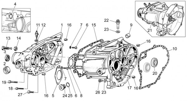 Motor Getriebegehäuse - Moto-Guzzi V 7 750ccm 4T 4V AC 2014- ZGULWV00