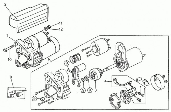 Motor Anlasser - Moto-Guzzi S 1000ccm 4T AC 1993- ZGUVV