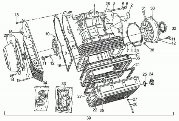 Motor Motor - Moto-Guzzi S 1000ccm 4T AC 1993- ZGUVV