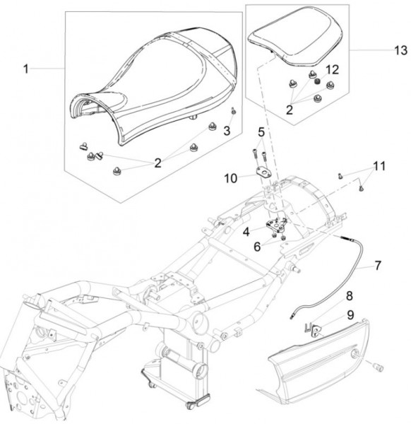 Fahrgestell Sitz - Moto-Guzzi Audace 1400ccm 4T 8V AC 2015- ZGULC000
