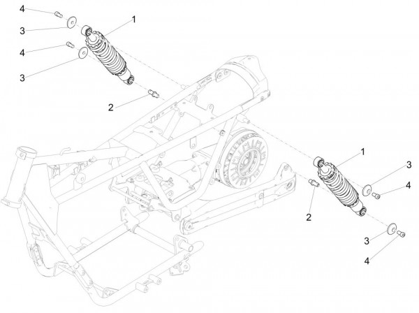 Radaufhängung Stoßdämpfer hinten - Moto-Guzzi V 9 850ccm 4T 4V AC 2016- ZGULH000