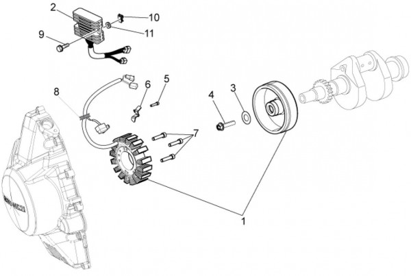 Motor Lichtmaschine - Moto-Guzzi V 7 750ccm 4T 4V AC 2015- ZGULWV01