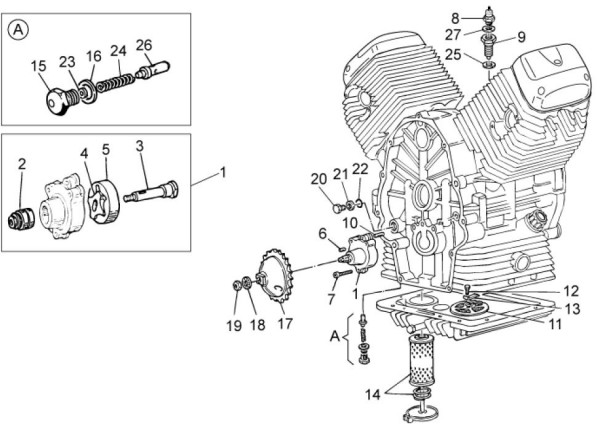 Motor Ölpumpe - Moto-Guzzi V 7 750ccm 4T 4V AC 2013- ZGULWH02
