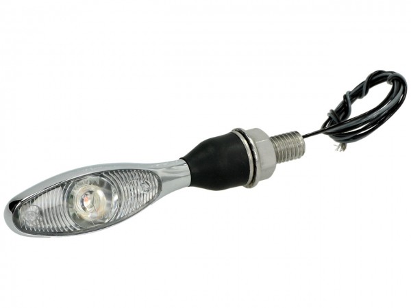 Kellermann LED Blinker, weißes Glas, Micro 1000 LED, vorne + hinten, links + rechts, Stahl, 12 V, ch
