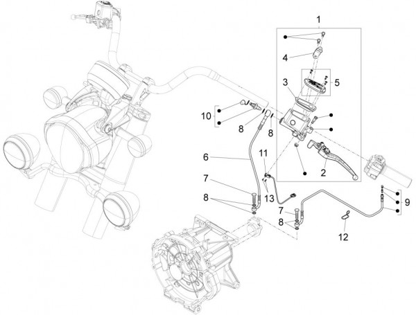 Lenker Lenker links - Moto-Guzzi Audace 1400ccm 4T 8V AC 2016- ZGULC000