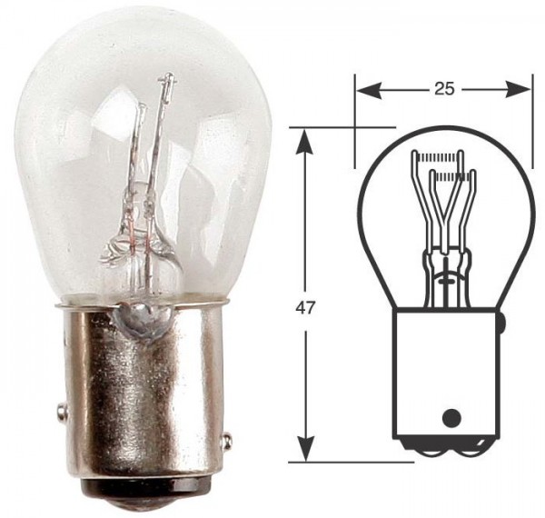 Ring Leuchtmittel, Glühlampe, 12 V, 21/5 W, BAY15d
