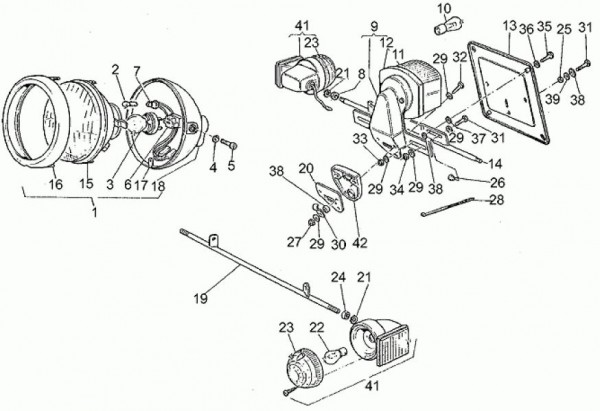 Elektrische Anlage Scheinwerfer - Moto-Guzzi V 65 650ccm 4T AC 1985- ZGUPN