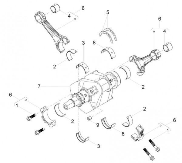 Motor Kurbelwelle - Moto-Guzzi V 9 850ccm 4T 4V AC 2016- ZGULH000