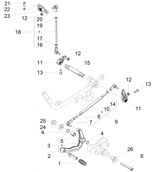 Motor Schalthebel - Moto-Guzzi V 9 850ccm 4T 4V AC 2016- ZGULH000