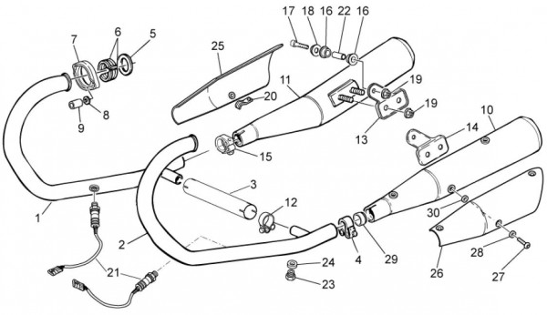 Motor Auspuff - Moto-Guzzi V 7 750ccm 4T 4V AC 2014- ZGULWV00