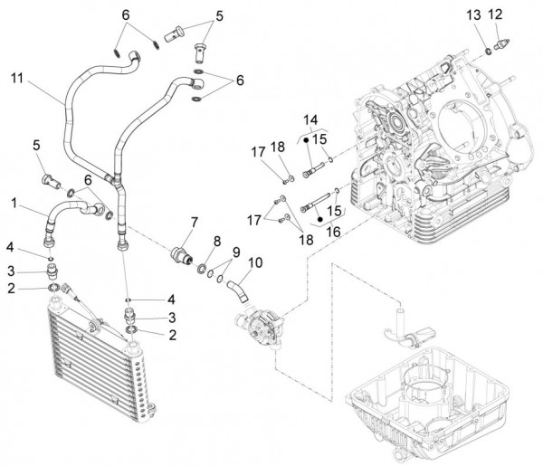 Motor Schmierung - Moto-Guzzi Audace 1400ccm 4T 8V AC 2015- ZGULC000