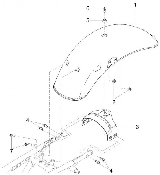 Fahrgestell Kotflügel hinten - Moto-Guzzi V 9 850ccm 4T 4V AC 2016- ZGULH000