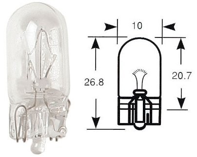 Ring Leuchtmittel, Glühlampe, Blisterverpackung 2 Stück, 12 V, 5 W, W2,1x9,5d