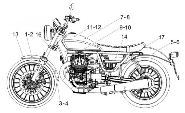Fahrgestell Dekore - Moto-Guzzi V 9 850ccm 4T 4V AC 2016- ZGULH000