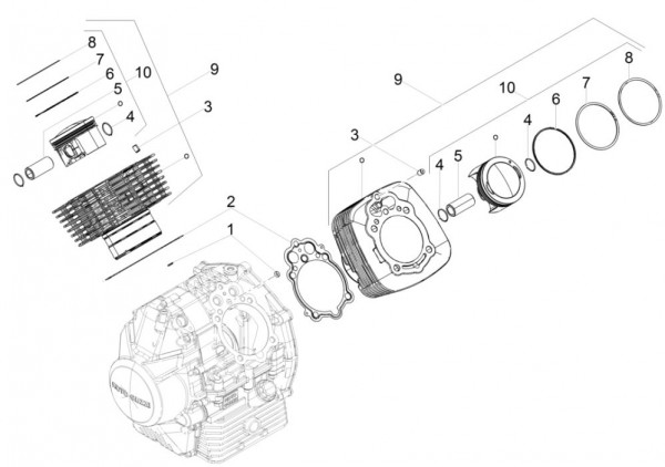 Motor Zylinder - Moto-Guzzi V 9 850ccm 4T 4V AC 2016- ZGULH000