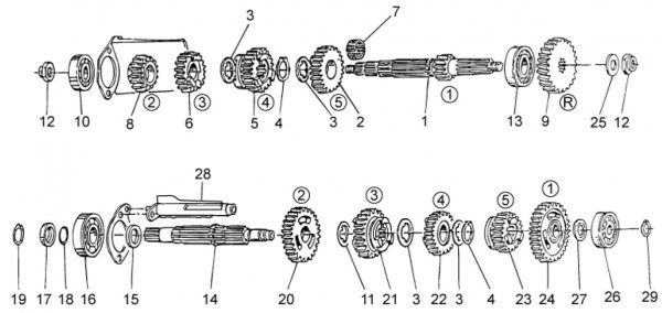 Motor Schaltgetriebe - Moto-Guzzi V 7 750ccm 4T 4V AC 2015- ZGULWV01