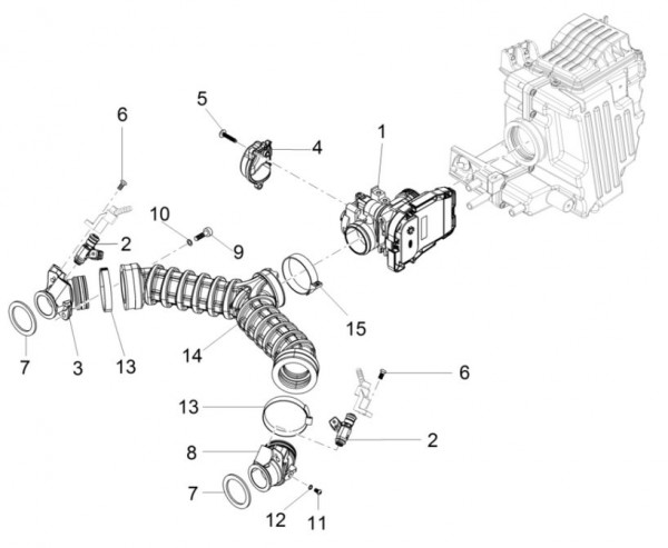 Motor Drosselklappengehäuse - Moto-Guzzi V 7 750ccm 4T 4V AC 2015- ZGULWV01