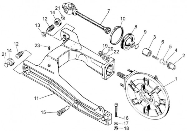 Motor Getriebe - Moto-Guzzi V 7 750ccm 4T 4V AC 2015- ZGULWV01