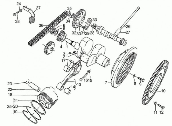 Motor Kurbelwelle - Moto-Guzzi S 1000ccm 4T AC 1992- ZGUVV