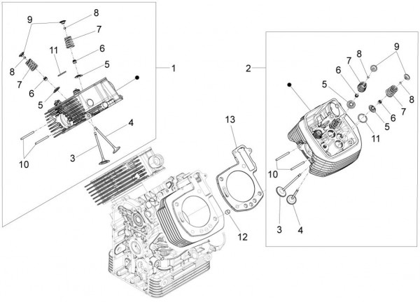 Motor Zylinderkopf - Moto-Guzzi Audace 1400ccm 4T 8V AC 2015- ZGULC000