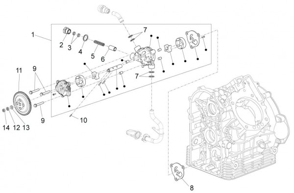 Motor Ölpumpe - Moto-Guzzi Audace 1400ccm 4T 8V AC 2016- ZGULC000